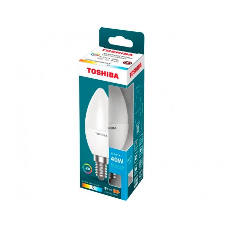Bombilla led toshiba essential c37 e14 47w luz fria 6500k