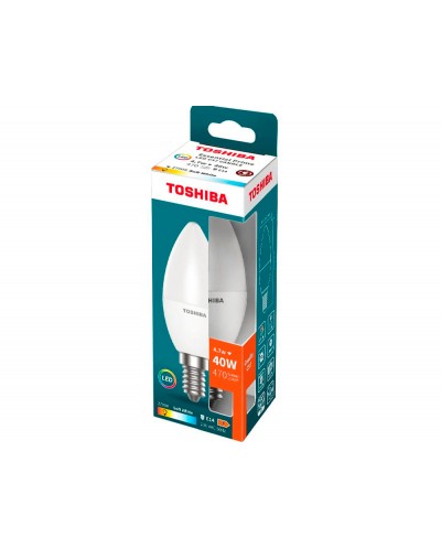 Bombilla led toshiba essential c37 e14 47w luz calida 2700k