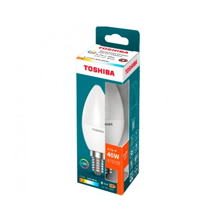 Bombilla led toshiba essential c37 e14 47w luz calida 2700k
