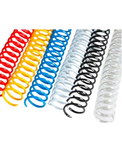 Espiral plastico yosan paso 64 nº8 colores surtidos caja de 100 unidades