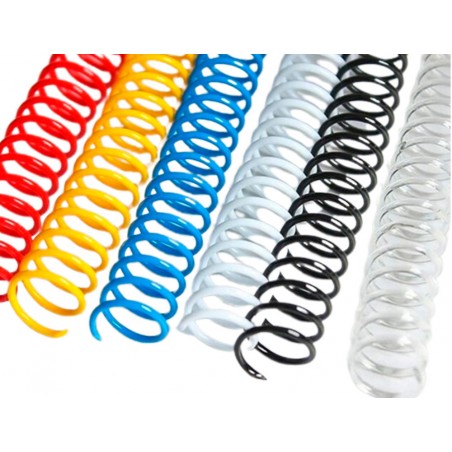 Espiral plastico yosan paso 64 nº8 colores surtidos caja de 100 unidades