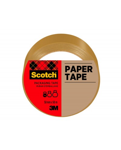 Cinta adhesiva scotch papel color marron para envios postales 50 mt x 50 mm