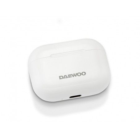 Auricular daewoo tws bluetooth 53 usb tipo c con estuche de carga 500mah color blanco