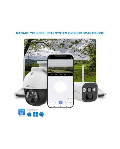 Camara de vigilancia nivian exterior solar 4g rotativa 360 color blanco