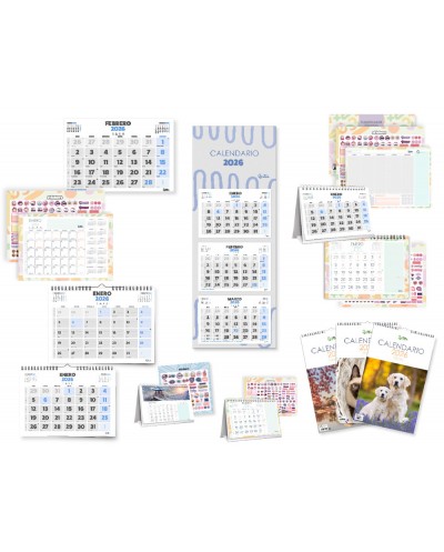 Calendarios liderpapel 2026 pack 24 unidades disenos surtidos