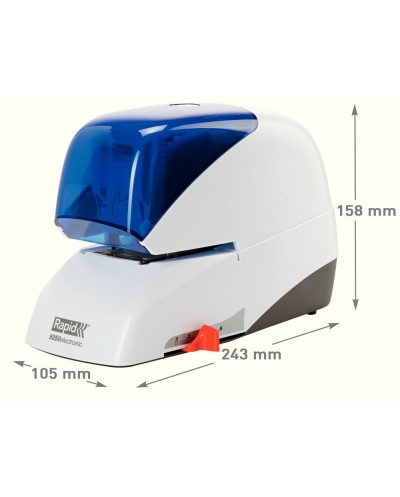 Grapadora electrica rapid 5050e capacidad 50 hojas usa casette grapas 5050e color azul