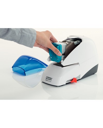 Grapadora electrica rapid 5050e capacidad 50 hojas usa casette grapas 5050e color azul