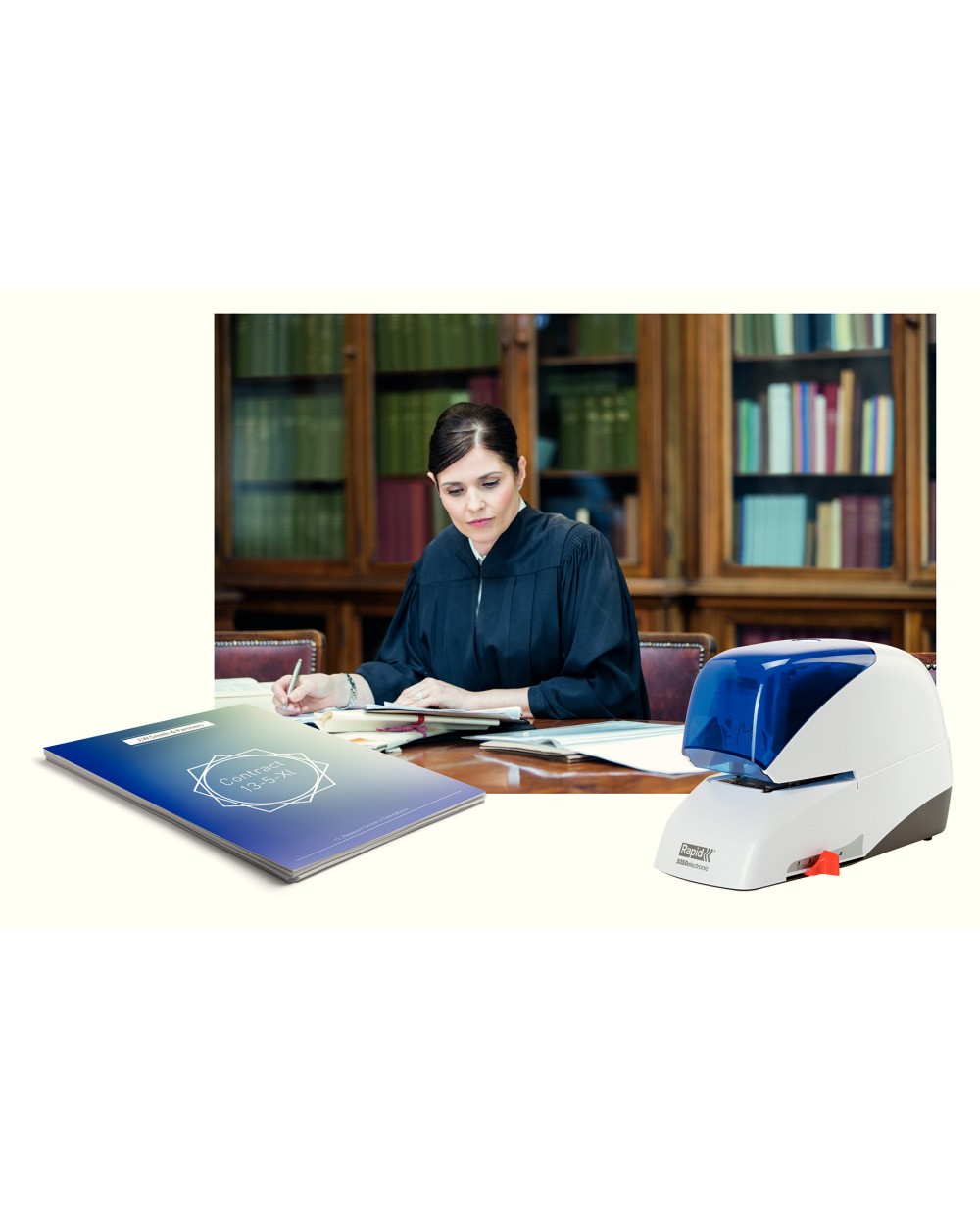 Grapadora electrica rapid 5050e capacidad 50 hojas usa casette grapas 5050e color azul