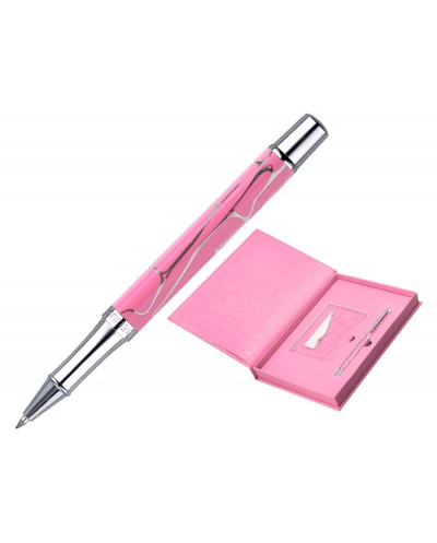 Boligrafo y wallet belius cocktails cosmopolitan aluminio rosa plateado relievetinta color azul caja de