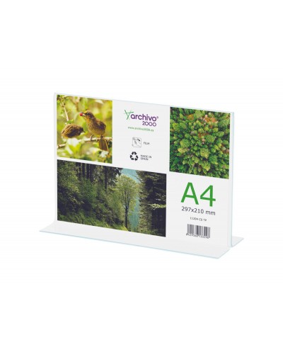 Expositor sobremesa archivo 2000 en forma de t a4 horizontal 85x300x215 mm