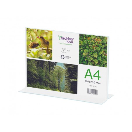 Expositor sobremesa archivo 2000 en forma de t a4 horizontal 85x300x215 mm