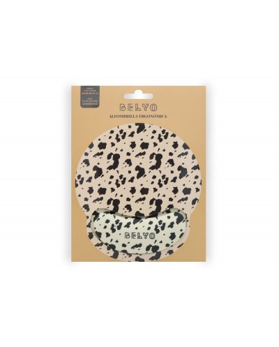 Alfombrilla de raton belyo de gel ergonomica cow 250x230 mm