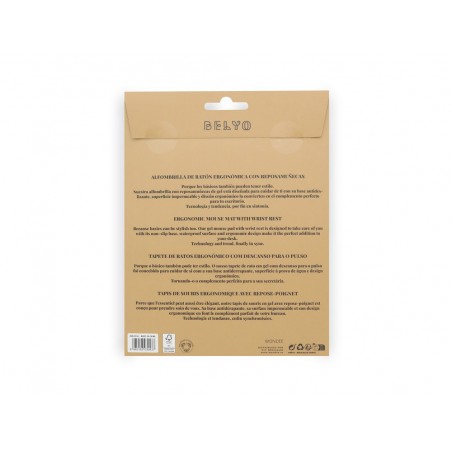 Alfombrilla de raton belyo de gel ergonomica cow 250x230 mm