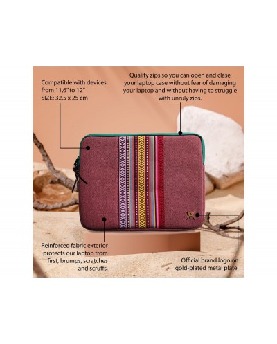 Funda para portatil 12 vamvam cereza
