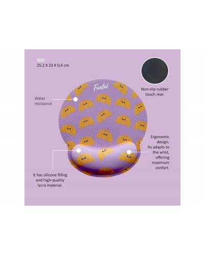 Alfombrilla de raton funful de gel ergonomica croissant 250x230 mm Alfombrilla de raton funful de gel ergonomica croissant 250x230 mm