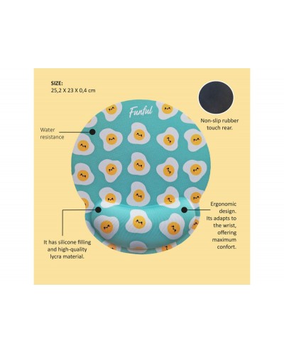 Alfombrilla de raton funful de gel ergonomica huevon 250x230 mm Alfombrilla de raton funful de gel ergonomica huevon 250x230 mm
