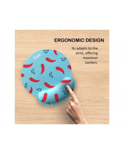 Alfombrilla de raton funful de gel ergonomica chili 250x230 mm Alfombrilla de raton funful de gel ergonomica chili 250x230 mm