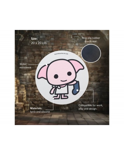 Alfombrilla de raton harry potter redonda dobby 200 mm