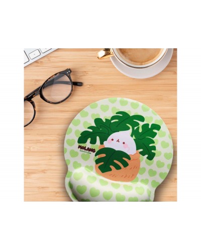 Alfombrilla de raton molang de gel ergonomica green addict 250x230 mm