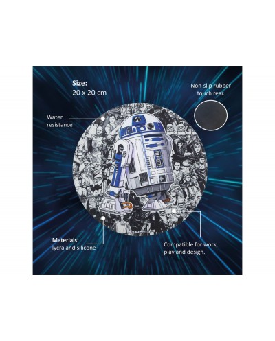 Alfombrilla de raton star wars redonda r2d2 200 mm