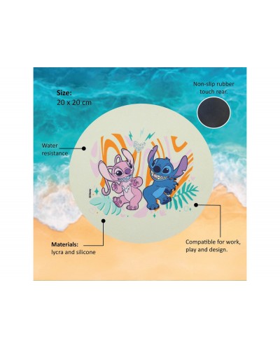 Alfombrilla de raton lilostitch redonda stitch angel 200 mm