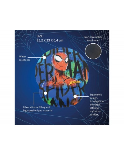 Alfombrilla de raton marvel de gel ergonomica spiderman 250x230 mm