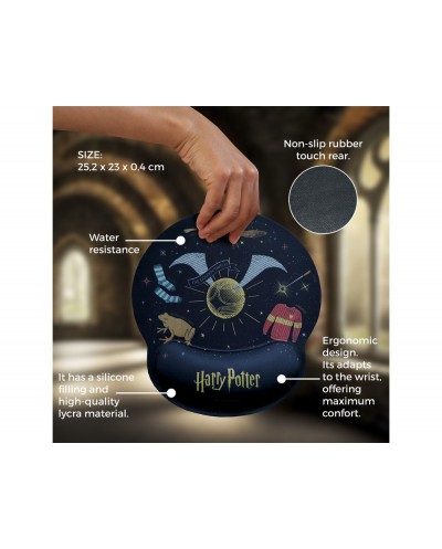 Alfombrilla de raton harry potter de gel ergonomica 250x230 mm