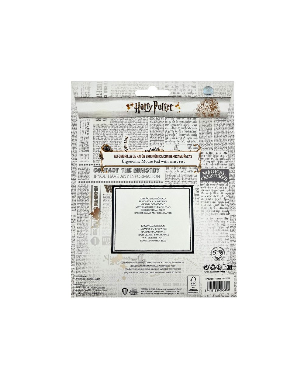 Alfombrilla de raton harry potter de gel ergonomica 250x230 mm