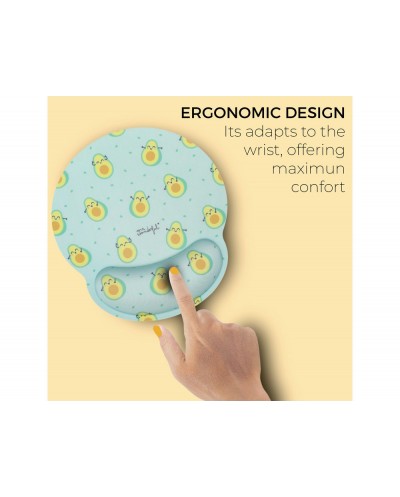 Alfombrilla de raton mr wonderful de gel ergonomica aguacates 250x230 mm