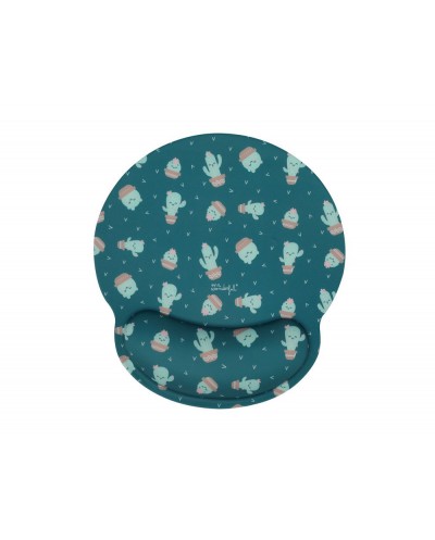 Alfombrilla de raton mr wonderful de gel ergonomica cactus 250x230 mm