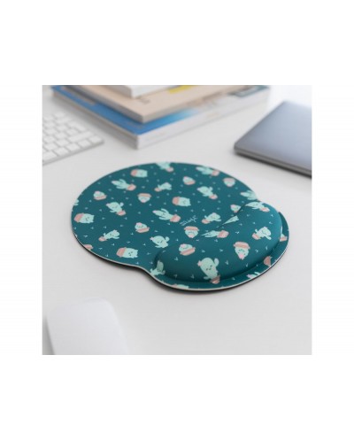 Alfombrilla de raton mr wonderful de gel ergonomica cactus 250x230 mm