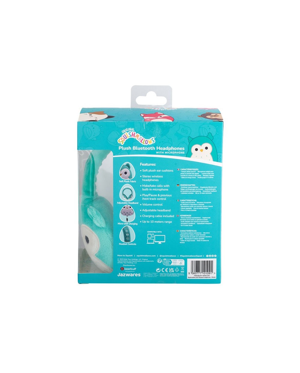 Auriculares squishmallows bluetooth de peluche winston