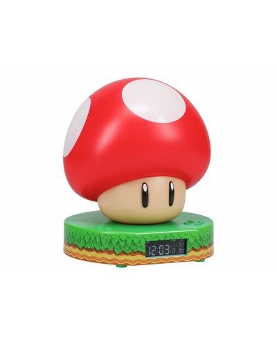 Despertador super mario con luz de noche mushroom