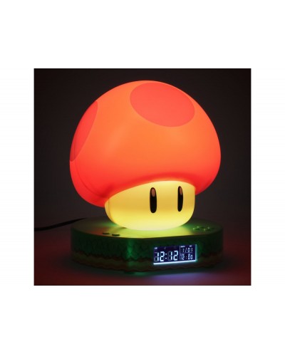 Despertador super mario con luz de noche mushroom