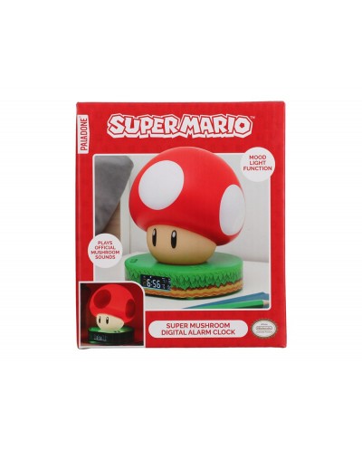 Despertador super mario con luz de noche mushroom