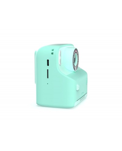 Camara mob con impresion instantanea turquesa