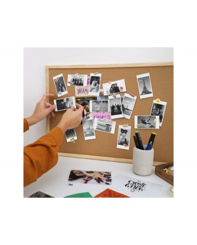 Camara mob con impresion instantanea turquesa