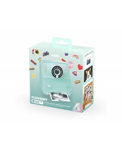 Camara mob con impresion instantanea turquesa
