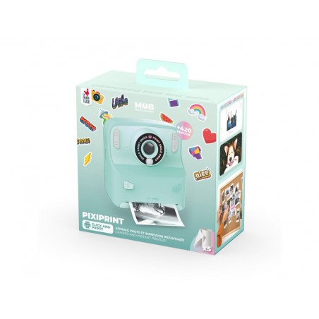 Camara mob con impresion instantanea turquesa