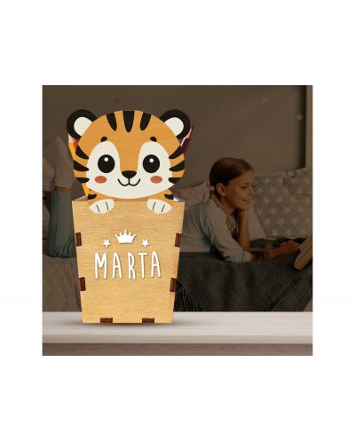 Cubilete portalapices vintiun personalizable tiger