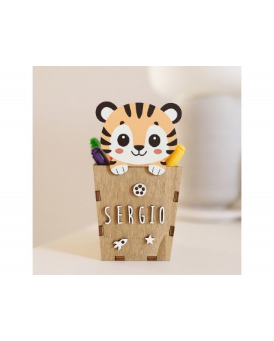 Cubilete portalapices vintiun personalizable tiger