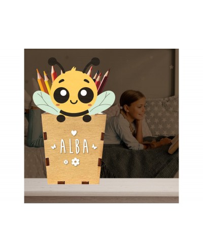 Cubilete portalapices vintiun personalizable bee