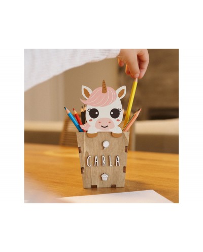 Cubilete portalapices vintiun personalizable unicorn
