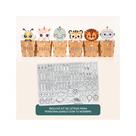 Cubilete portalapices vintiun personalizable unicorn