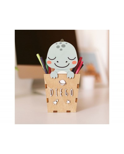 Cubilete portalapices vintiun personalizable dino