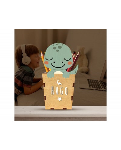 Cubilete portalapices vintiun personalizable dino