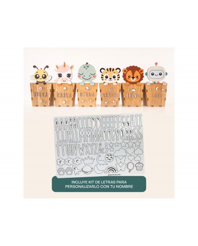 Cubilete portalapices vintiun personalizable dino