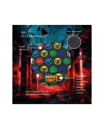 Alfombrilla para raton wondee gel ergonomica marvel comics