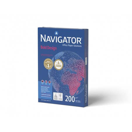 Papel fotocopiadora navigator bold design din a4 200 gr papel multiuso ink jet y laser paquete de 150 hojas