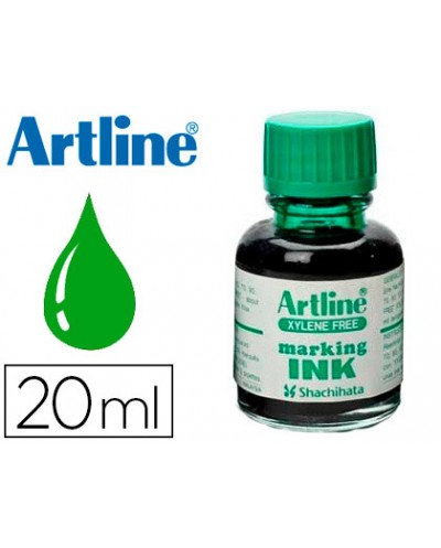 Tinta artline verde para rotulador pizarra blanca 500 a frasco de 20 ml